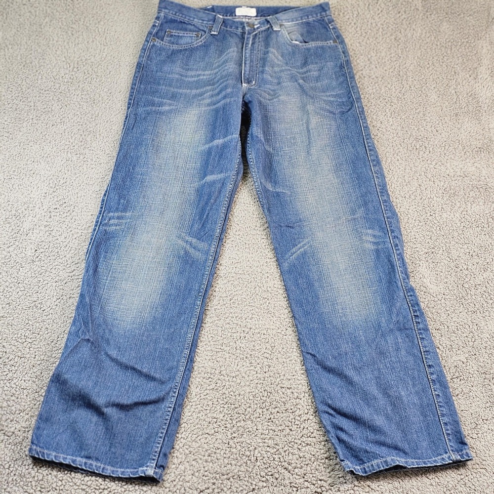 DKNY Jeans Westside Jeans Mens 32x34 Blue Straight Performance Denim Medium Wash